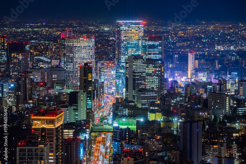 東京都港区 六本木ヒルズから望む渋谷駅周辺の超高層ビル群の夜景