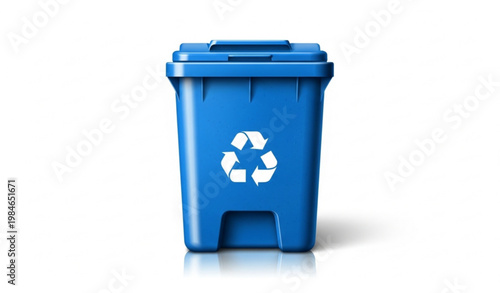 Blue Recycling Bin Waste Container Eco Vector Illustration