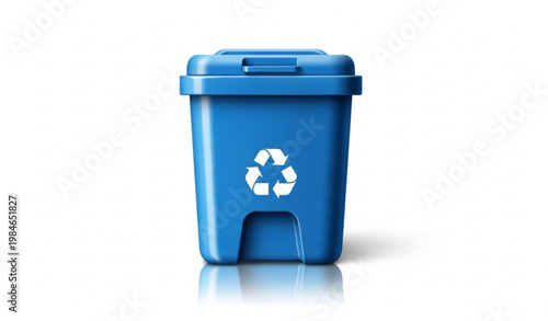 Blue Recycling Bin Waste Container Eco Vector Illustration