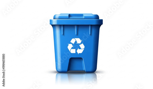 Blue Recycling Bin Waste Container Eco Vector Illustration