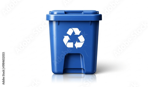 Blue Recycling Bin Waste Container Eco Vector Illustration