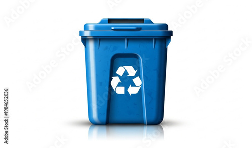 Blue Recycling Bin Waste Container Eco Vector Illustration