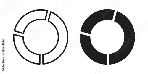 Donut chart icon for graphic and web projects