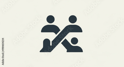 Abstract Symbol Representing Connection and Unity Between People.