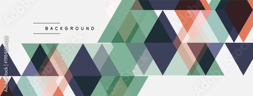 Geometric triangles form abstract background. Soft colors create modern, minimalist design. Subtle texture adds visual interest.