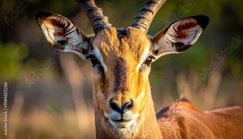 Impala portrait with sunny day.