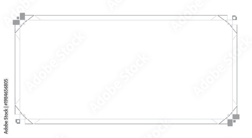 Clean minimalist rounded rectangle shape with corner adjustment handles and guides for graphic design