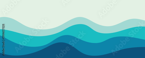 Blue Turquoise Abstract Wave Background
