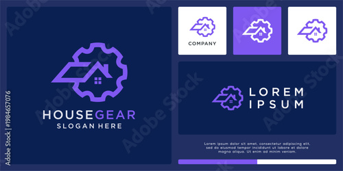 House gear logo design template