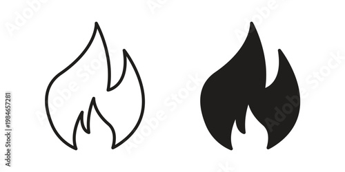 Flame icon for graphic and web projects