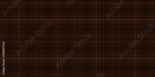 Scottish dark brown tartan with gold lines, seamless pattern for textiles and web design