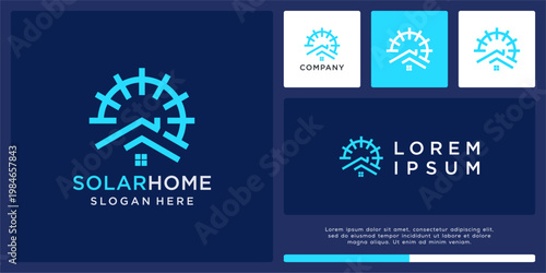 Solar home logo design template