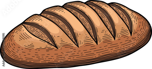 A delicious loaf of bread on transparent background