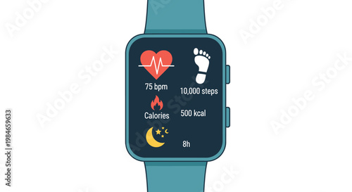 Smartwatch displaying fitness and sleep tracking data for a healthy lifestyle