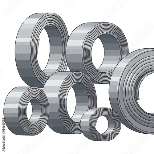 Rolled Metal Strips: Industrial Material Coils