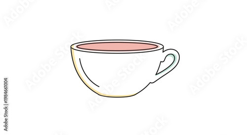 A simple line drawing of a teacup.
