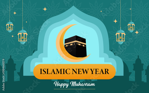 Flat Design Islamic New Year Background