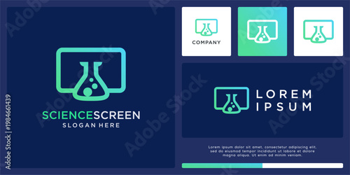 Science screen logo design template