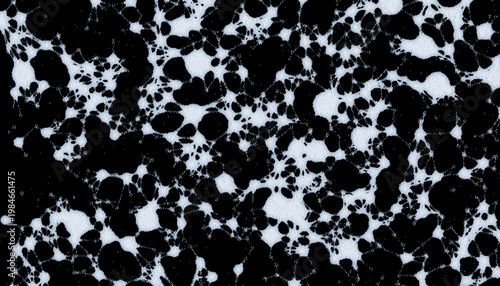 Abstract liquid metaball background with organic network structure. Flowing morph lines, blobs and digital dither pixel web pattern. Vector