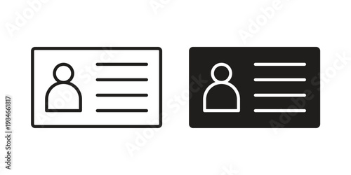 Identity card icon for graphic and web projects