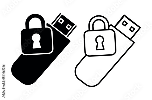  Pend rive Security Icon Symbol Your Web Stock Vector