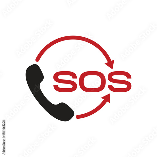 SOS icon sign emergency phone symbol template