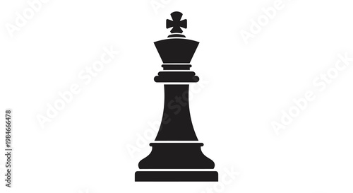 A striking black chess king stands prominently a bold silhouette