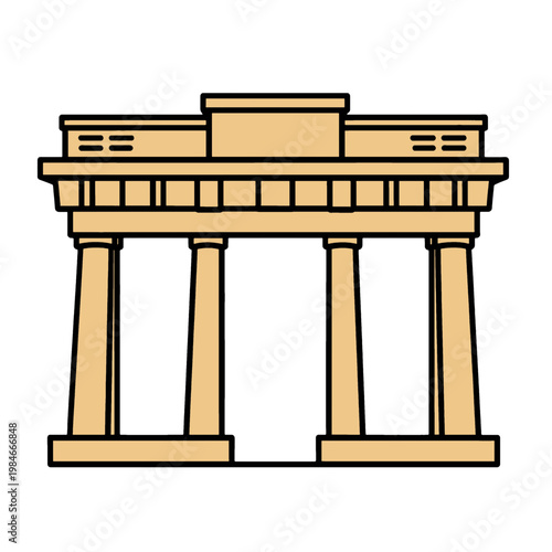 Brandenburg Gate Flat Icon Historical Landmark Architecture