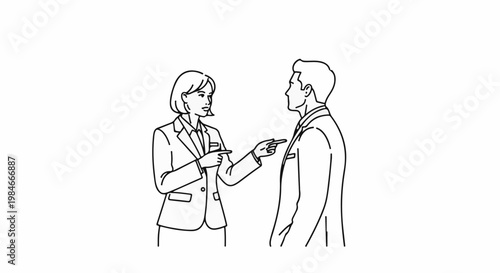 Two business people pointing fingers at each other in a confrontation