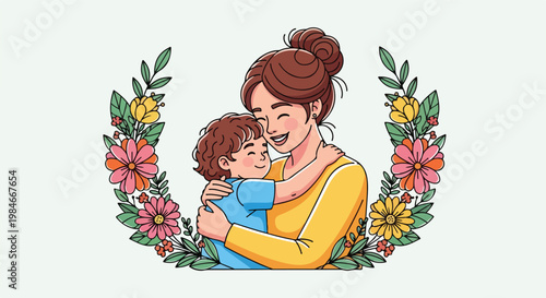 Mother Holding Little Child.