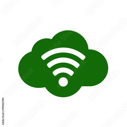 Cloud with Wi Fi Signal Icon
