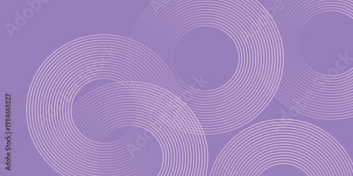 Abstract circle lines on pink and purple background. Geometric stripe line art design for poster, brochure, cover, website, header, web banner, presentation.