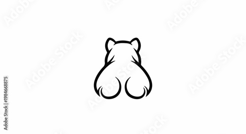 Stylized outline of a bear's rear end with large, round cheeks