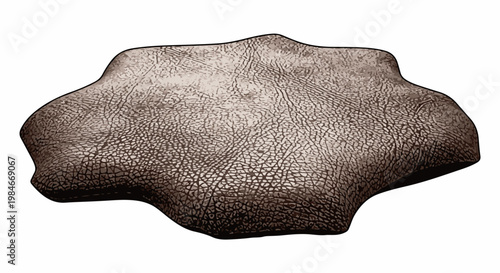 Textured abstract shape with a rough, leathery appearance in muted brown tones