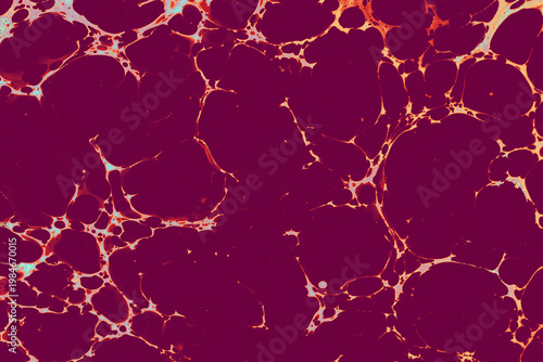 Abstract Ebru marbling art background with swirling liquid ink texture