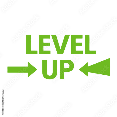 Level up Text with Arrows Icon
