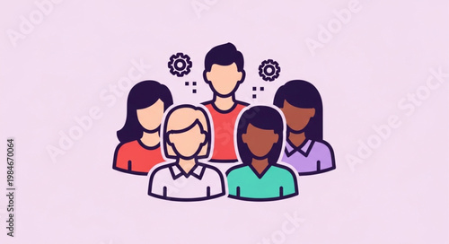 Diverse group of people standing together as a team.