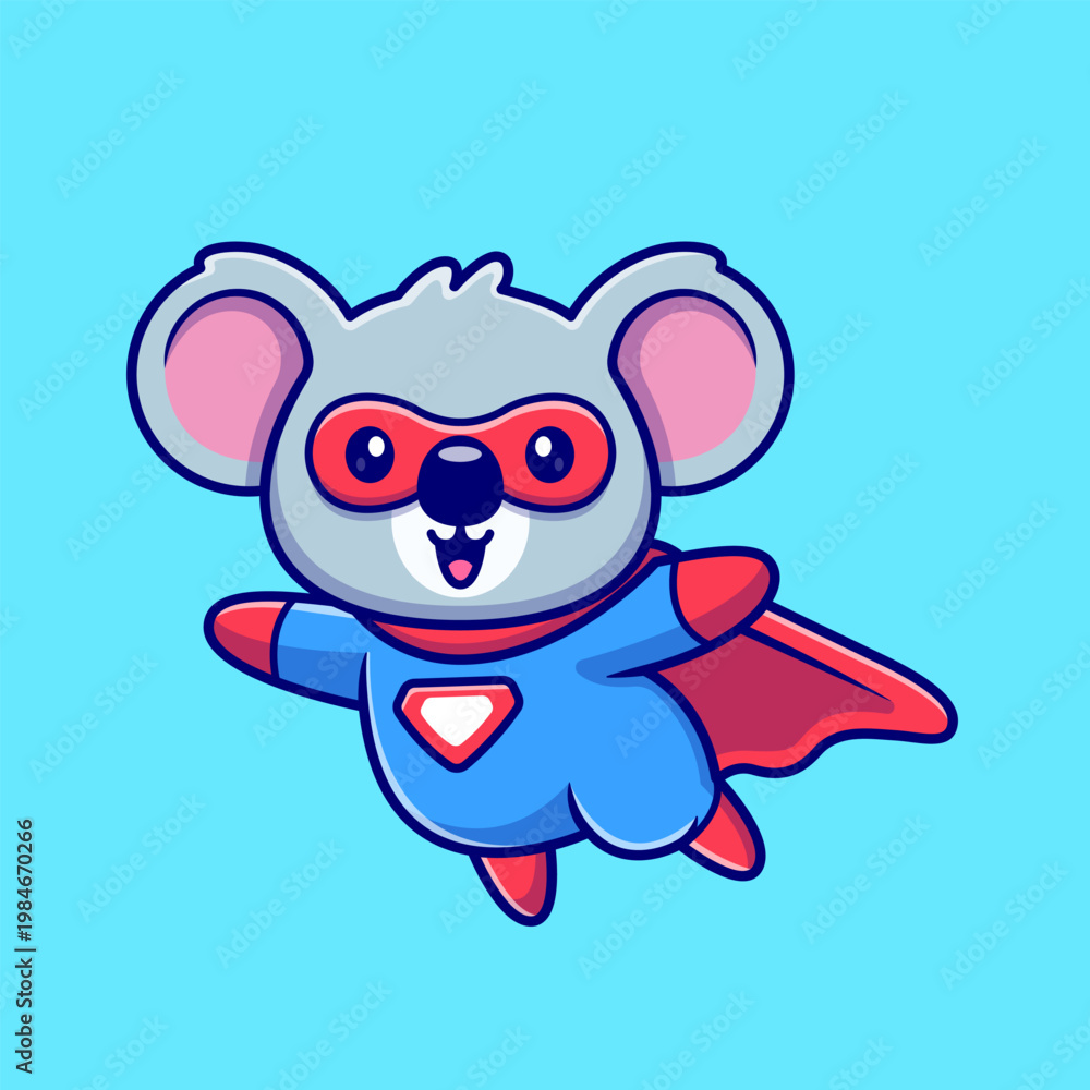 Fototapeta premium Cute Koala Super Hero Cartoon