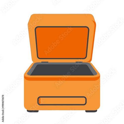 Orange Open Cooler Box Icon