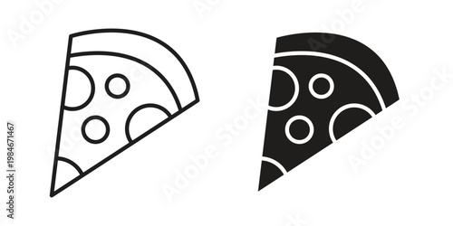 Pizza slice icon for graphic and web projects