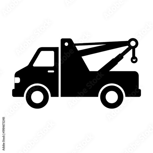 Tow Truck Icon with Crane Arm Outline