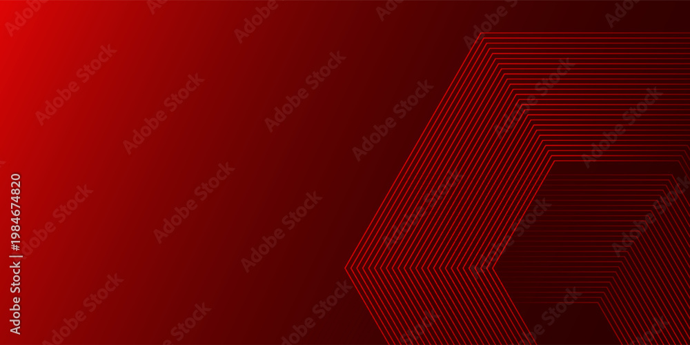 Obraz premium Abstract dark red background with hexagon lines. Vector eps10
