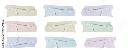 Set of sticky tapes used for graphic designs 