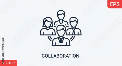 Teamwork Collaboration Concept Icon Representing People Working Together.