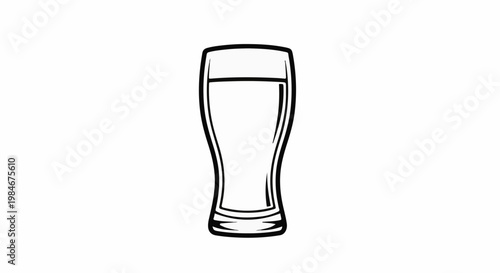 Stylized outline drawing of a tall glass filled with a drink
