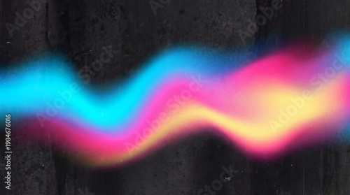 Abstract Neon Wave Flowing Through Dark Textured Background