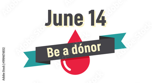 Blood donation awareness graphic for June 14 campaign  