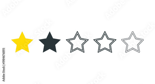 Five-star rating system showing one yellow star and four empty stars, representing customer feedback and product review