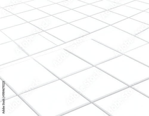 Tiled surface receding perspective. Light, neutral tones. Squares laid out on an even grid. Depth