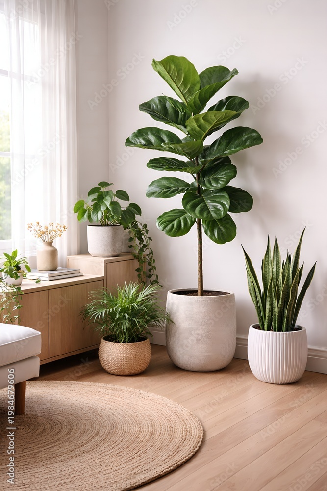 Fototapeta premium modern living room,flower